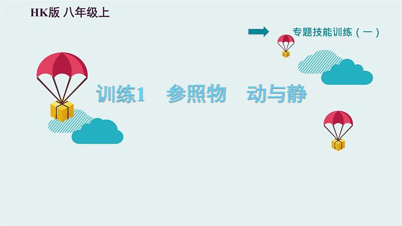 八年级全物理课件专训(一) 训练1 参照物 动与静_沪科版01
