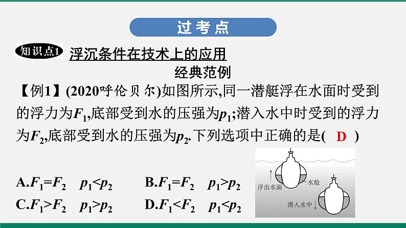 沪粤版八年级物理下册课堂教本 9.3 研究物体的浮沉条件 课件05