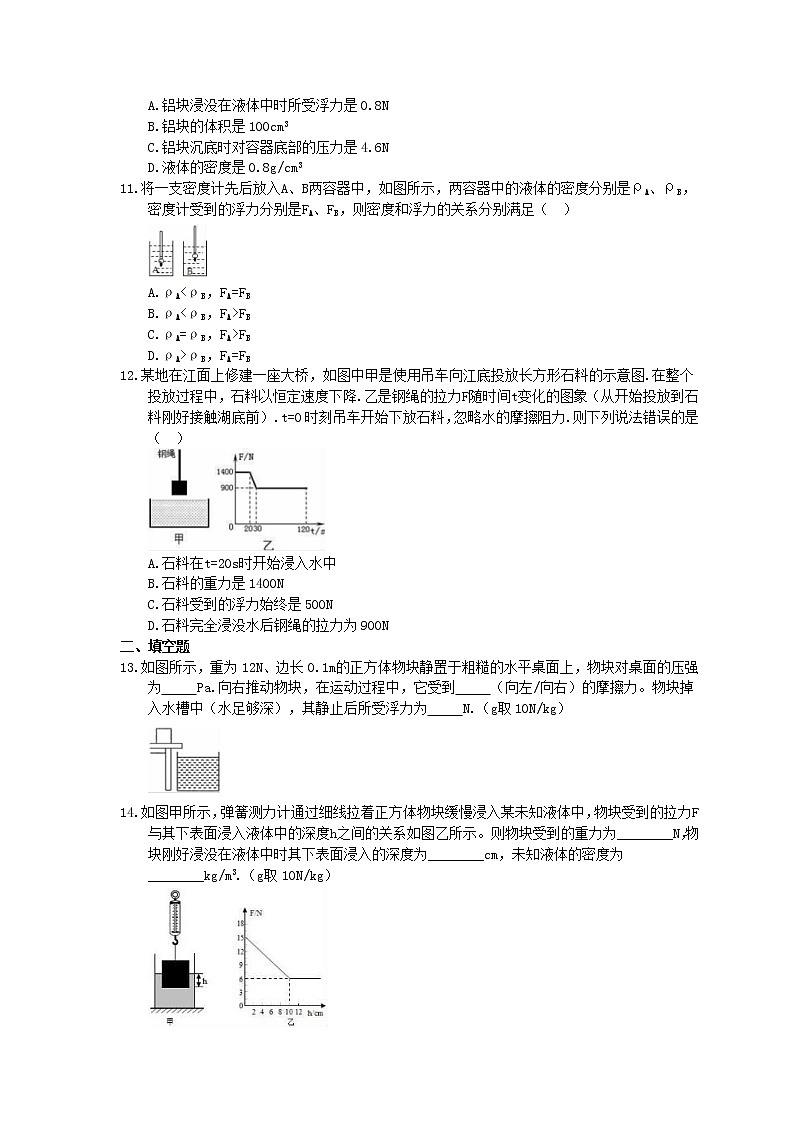 2021年人教版物理八年級下冊10.2《阿基米德原理》同步練習 (含答案)第3頁