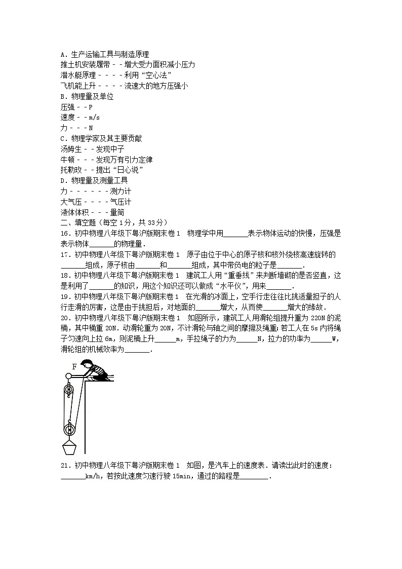 滬粵版八年級(jí)物理下冊(cè)期末試卷1第3頁(yè)