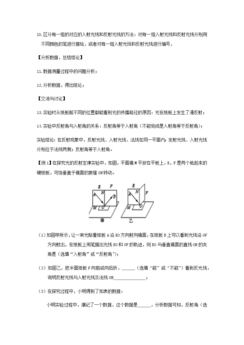 新人教版 八年级物理上学期期末复习重难点+练习40讲 第27讲探究光的反射规律（含解析）02