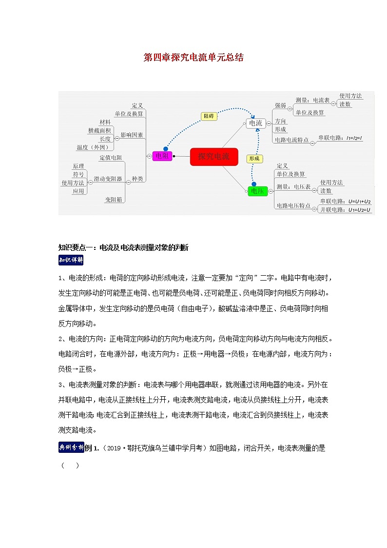 【精品试题】新科教版 九年级物理上册第四章探究电流单元总结(含解析)01