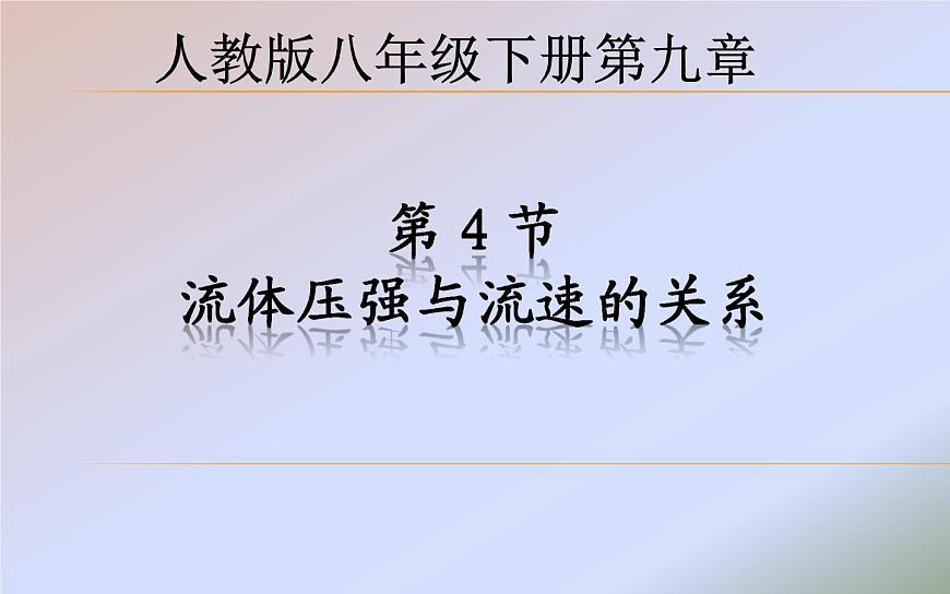 《流體壓強與流速的關系》優(yōu)質課一等獎課件第1頁