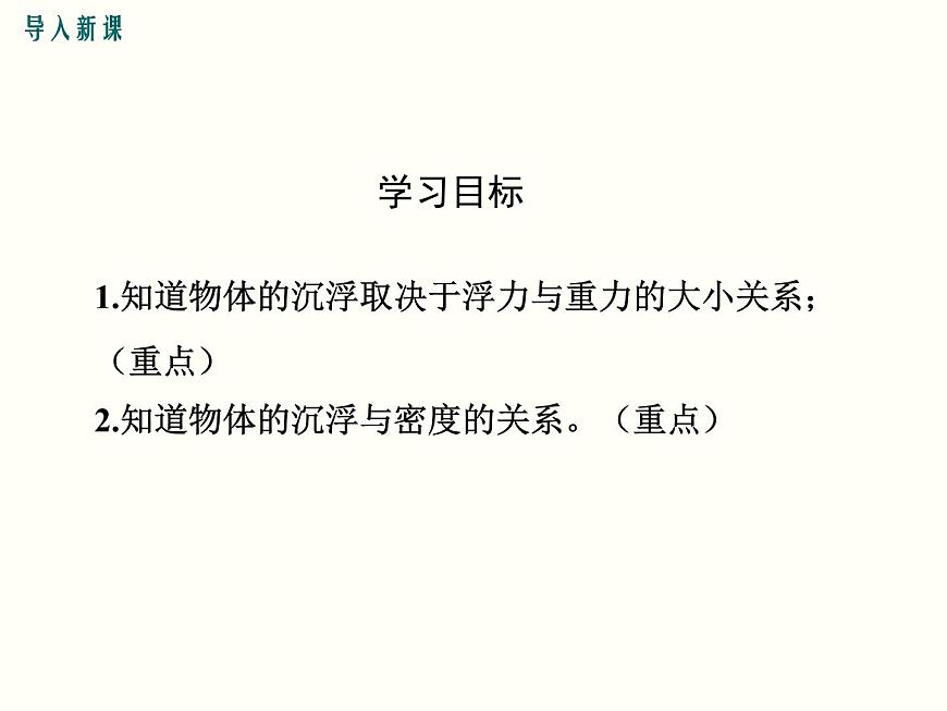 人教版八年級物理下冊：第十章 浮力 10.3 第1課時 物體的沉浮條件 課件第3頁