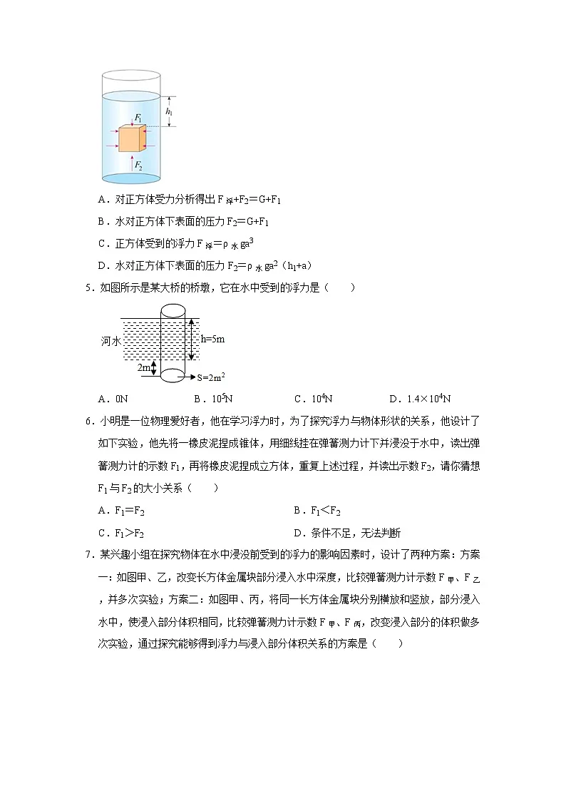 人教新版八年级下学期第10章 《浮力》2021年单元测试卷 含答案第2页