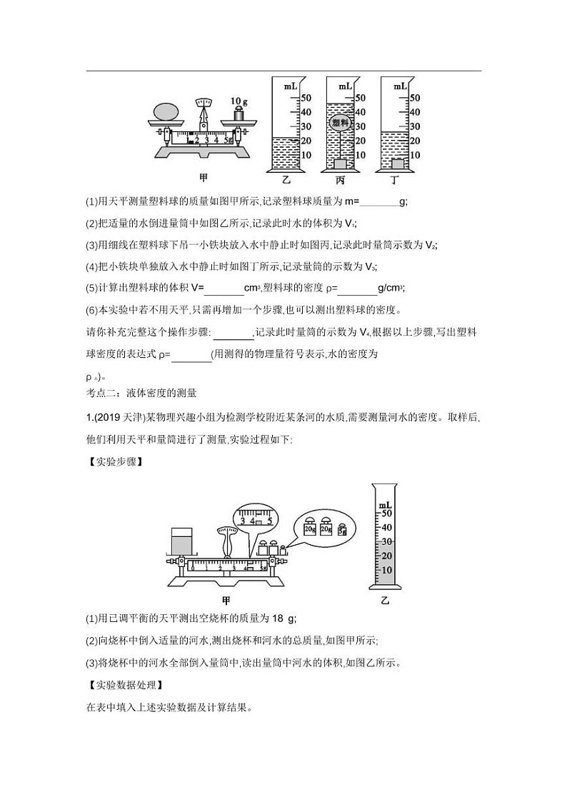 2020中考物理重点知识强化训练——专题九:密度的测量第3页