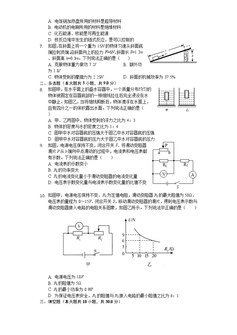 2020年辽宁省丹东市中考物理试卷02