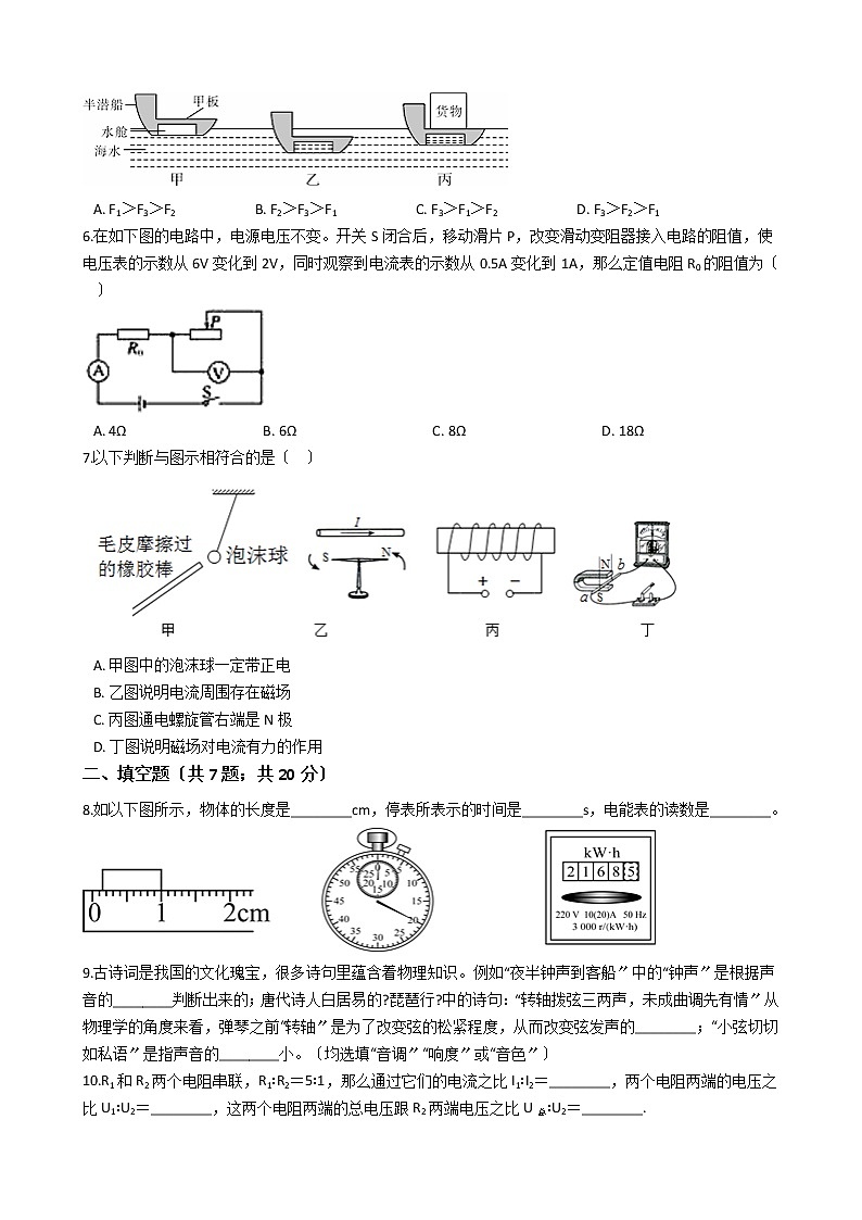 广东省汕头市2021年中考物理模拟考试试卷02