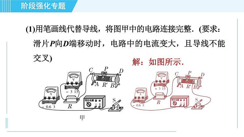 苏科版九年级上册物理课件 第14章 阶段强化专题(九) 专训1 探究电流与电压、电阻的关系04