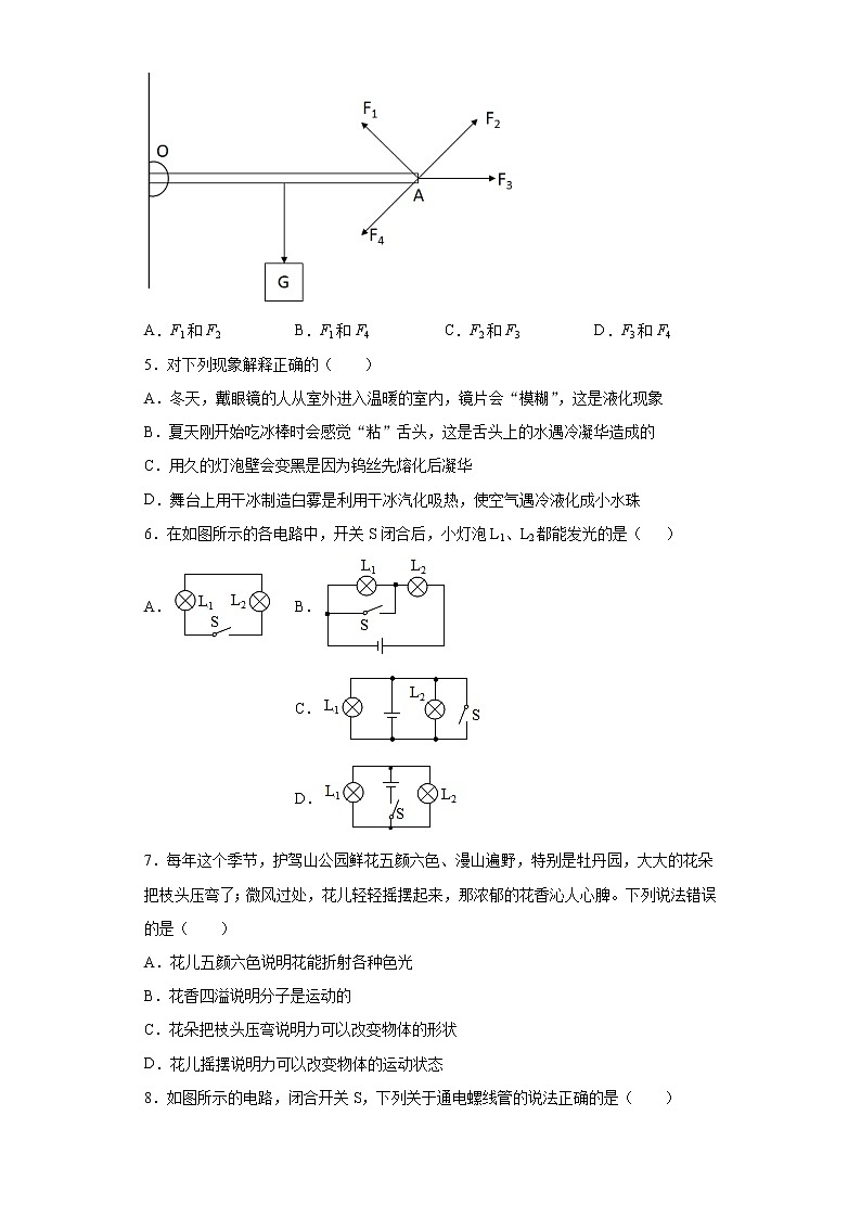2021年山东省济宁市邹城市中考一模物理试题(word版 含答案)第2页