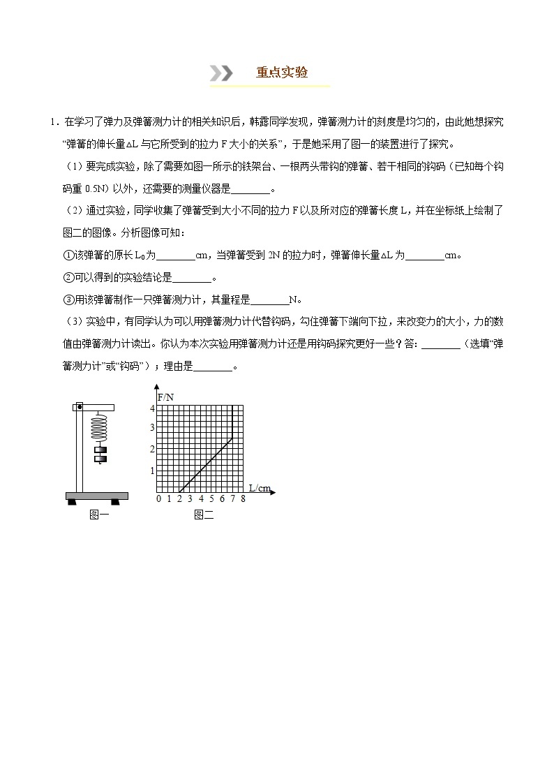 专题1.8  重点实验问题【重难热突破】八年级下册物理期末复习宝典（人教版）（原卷及解析卷）01