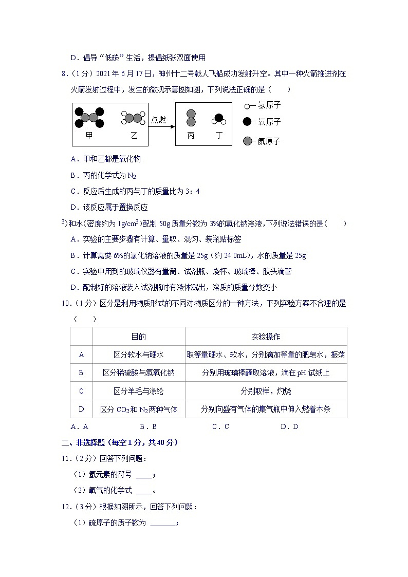2021年吉林省长春市中考化学真题(word版附解析)第2页