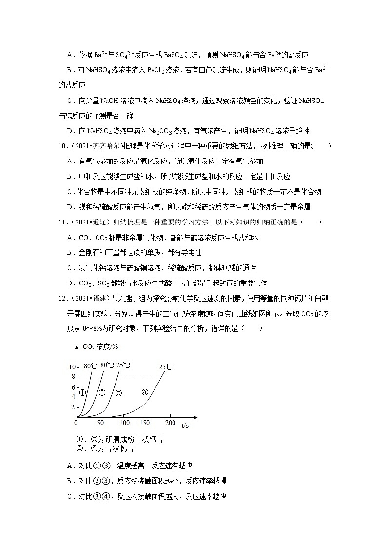 2021年全国中考化学试题分类汇编——专题8酸碱盐(word版附解析)第3页