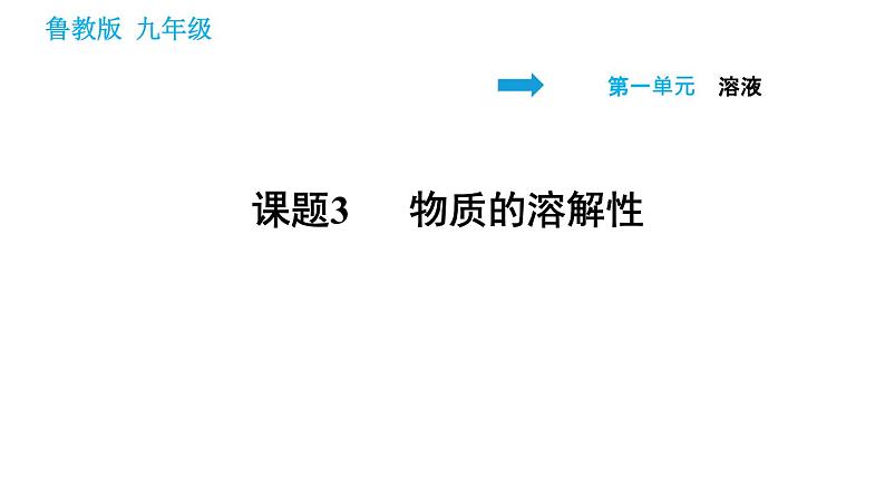 鲁教版五四制九年级化学(全一册)课件 第1单元 1.3 物质的溶解性01