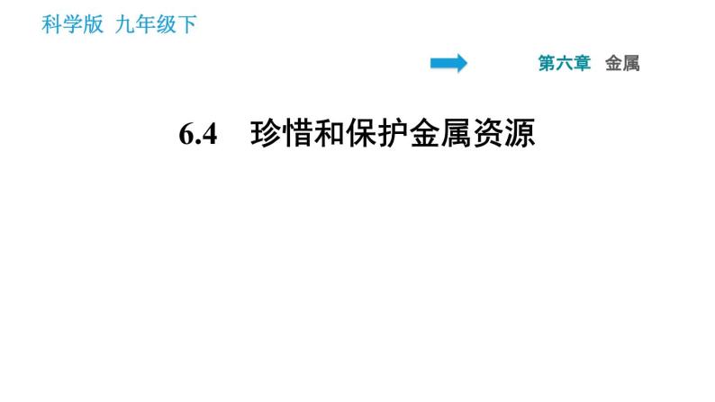 科学版九年级下册化学课件 第6章 6.4 珍惜和保护金属资源001