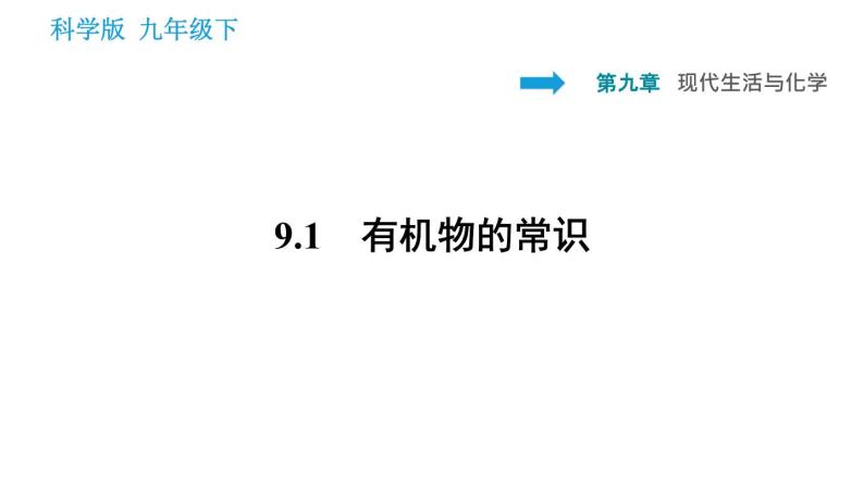 科学版九年级下册化学课件 第9章 9.1 有机物的常识001