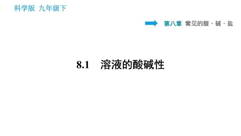 科学版九年级下册化学课件 第8章 8.1 溶液的酸碱性001