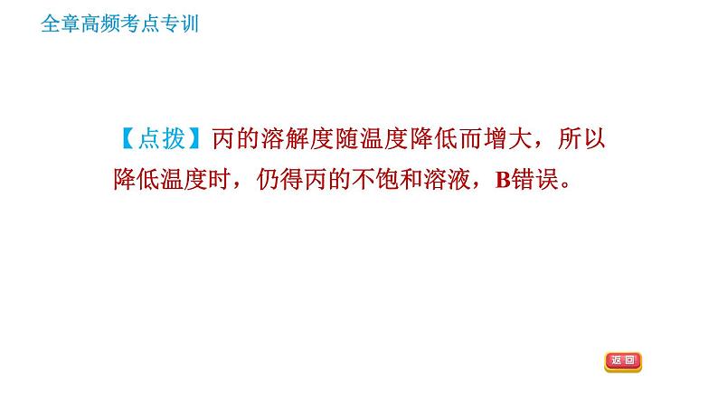 沪教版九年级下册化学课件 第6章 全章高频考点专训 专训2 溶解度曲线的应用04
