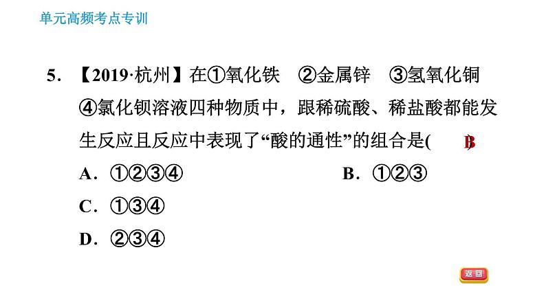 人教版九年级下册化学习题课件 第10单元 单元高频考点专训第7页