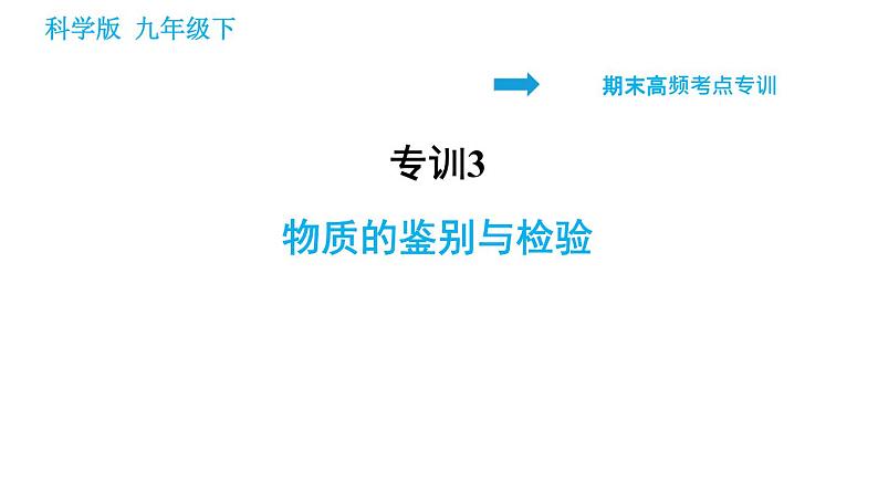 科学版九年级下册化学课件 期末专训 专训3 物质的鉴别与检验01