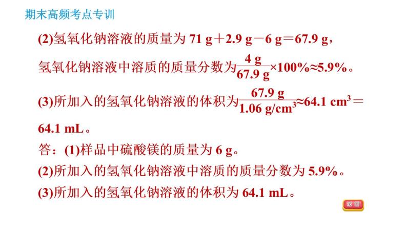 科学版九年级下册化学 期末专训 习题课件07