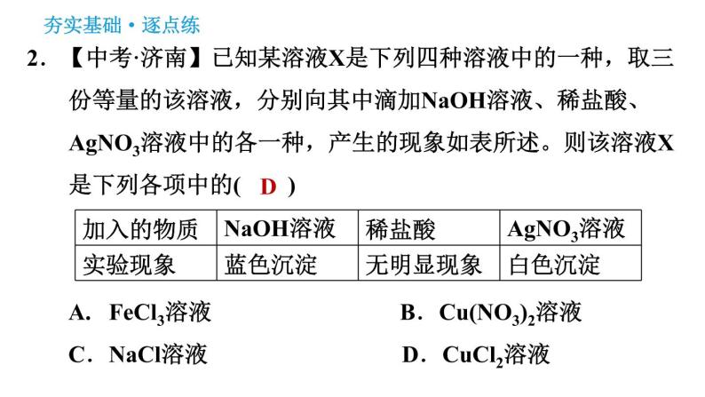 科学版九年级下册化学课件 第8章 8.4.2 盐的化学性质和复分解反应发生的条件04