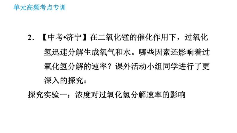 鲁教五四版八年级化学课件 第4单元 单元高频考点专训 专训 探究实验08