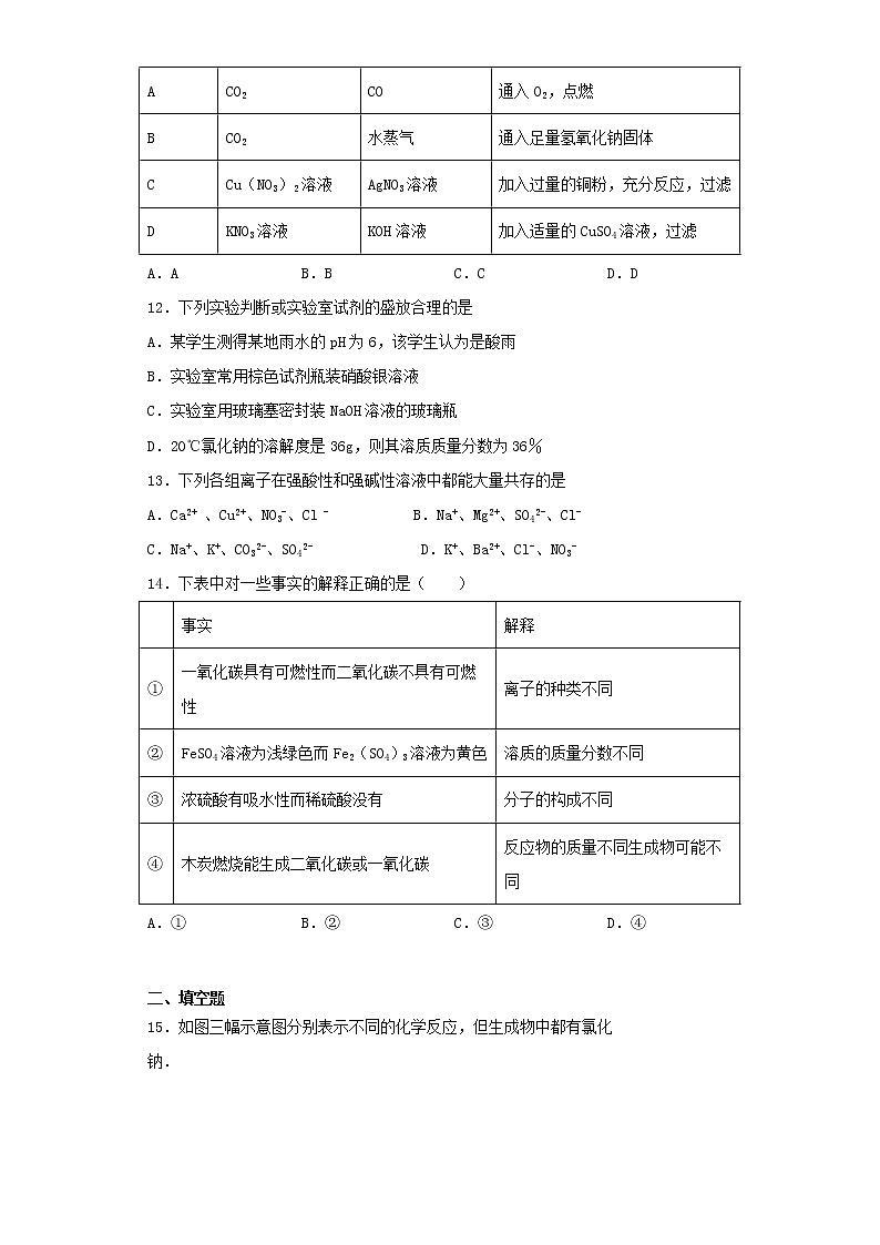 新仁爱版 九年级化学下册专题7初识酸碱和盐测试题(含解析)第3页