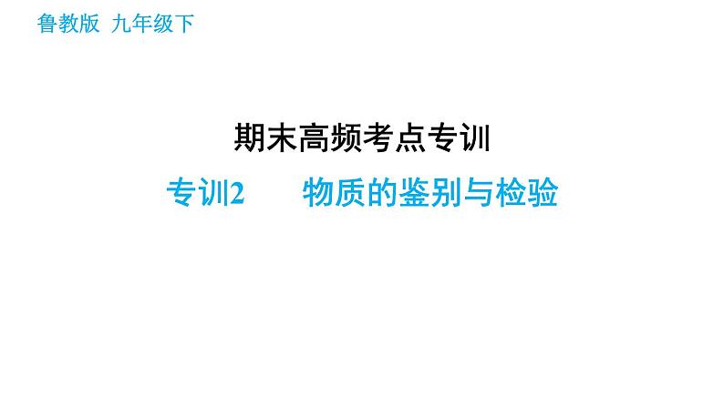 鲁教版九年级下册化学课件 期末高频考点专训 专训2 物质的鉴别与检验第1页