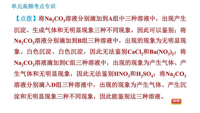 鲁教版九年级下册化学课件 期末高频考点专训 专训2 物质的鉴别与检验第7页