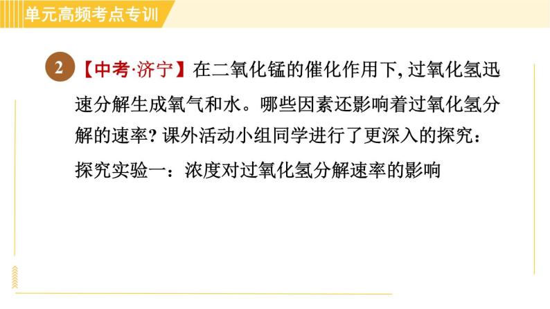 鲁教五四版八年级全一册化学习题课件 第4单元 单元高频考点专训 探究实验07