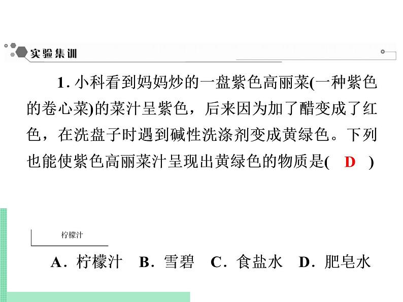 2021年初中化学人教版九年级下册 第十单元 课题2 实验活动7 溶液酸碱性的检验 课件03