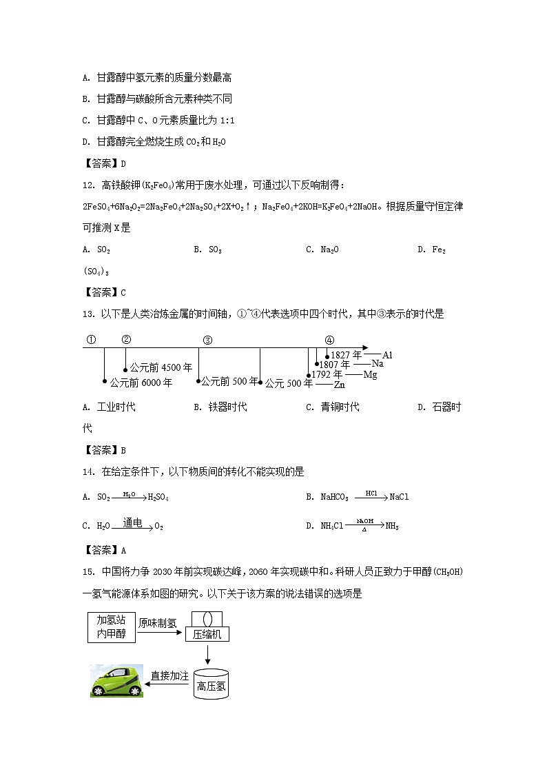 2021年江苏省常州市中考化学真题及答案03