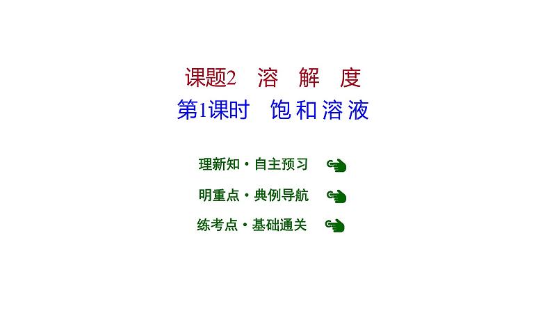 第九单元课题2溶解度课件九年级化学人教版下册01