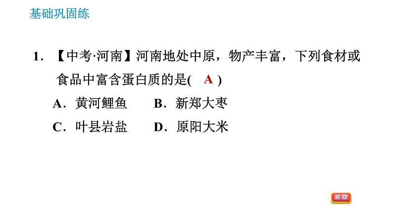 沪教版九年级下册化学 第8章 8.3 蛋白质 维生素 习题课件03