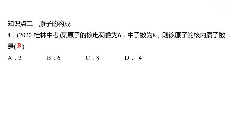 第二章 2.3.1构成物质的微粒(Ⅱ)——原子和离子(一) 习题课件 2021-2022学年科粤版化学九年级第6页