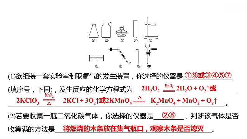 专项训练3 常见气体的制备 习题课件 2021-2022学年科粤版化学九年级第8页