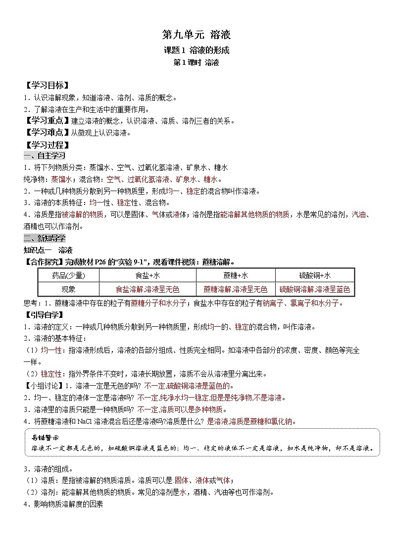 2.【教用】第九单元 溶液第1页