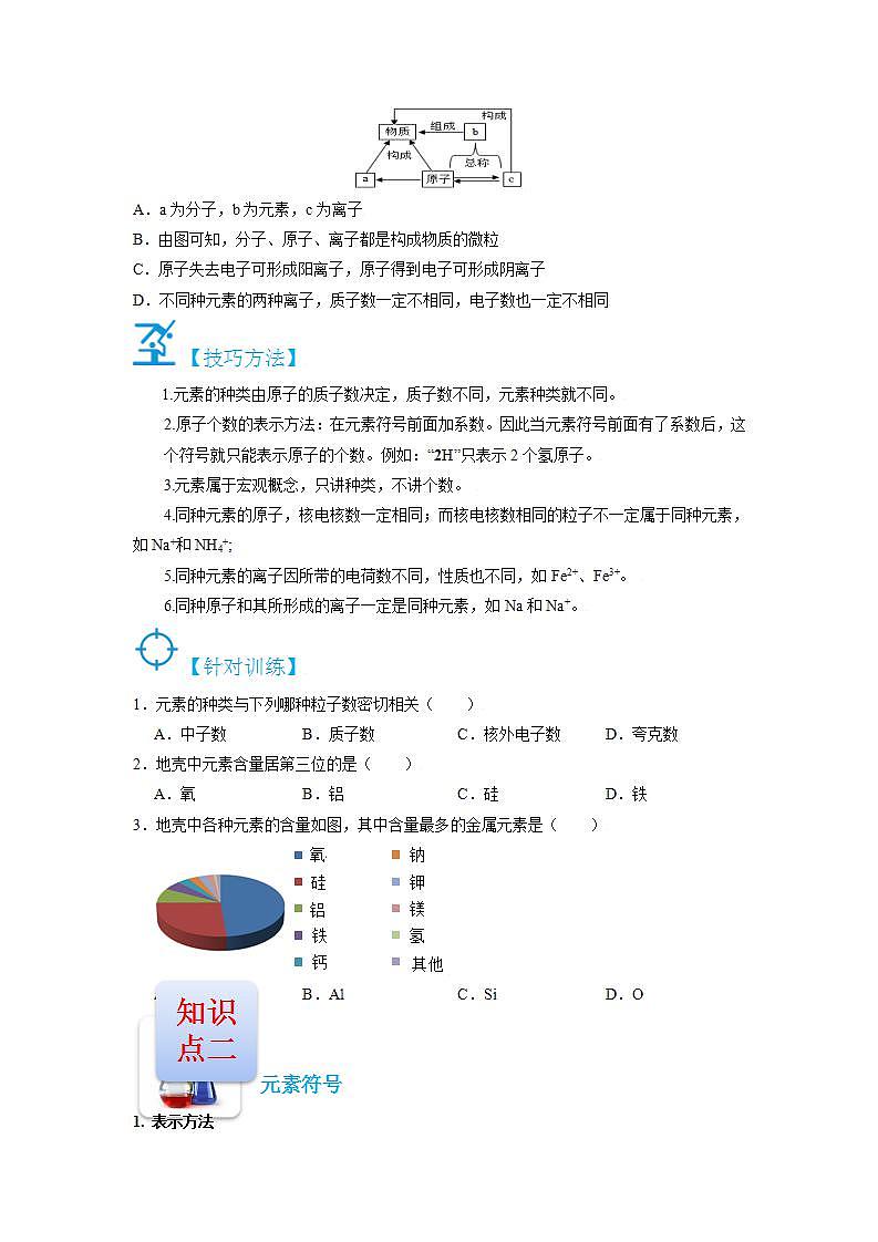 3.3  元素和元素周期表-2021-2022學(xué)年九年級(jí)化學(xué)上冊(cè)精講精練（人教版）（原卷版）第3頁(yè)