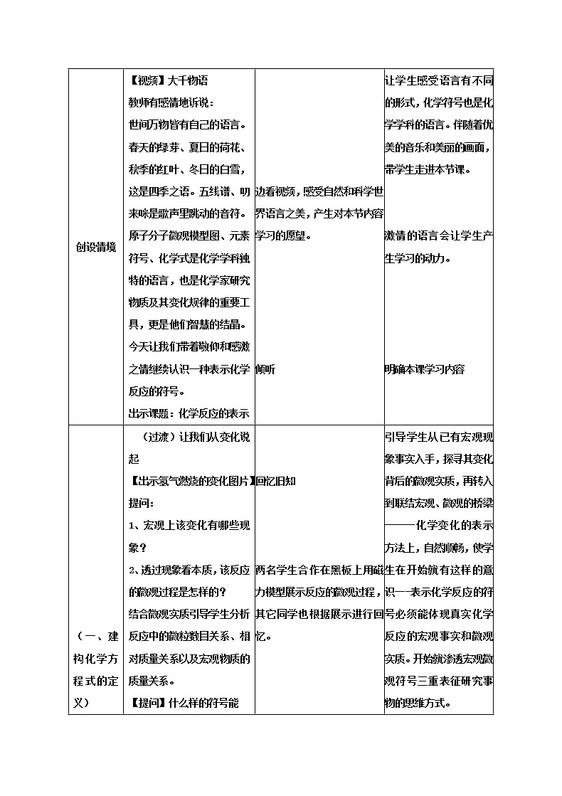 鲁教版(五四制)八年级全一册 5.2 化学反应的表示(1)(教案)第3页