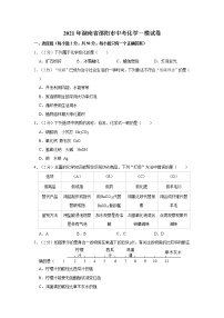 2021年湖南省邵阳市中考化学一模试卷