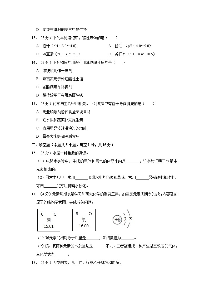 2021年辽宁省大连市中考化学一模试卷02
