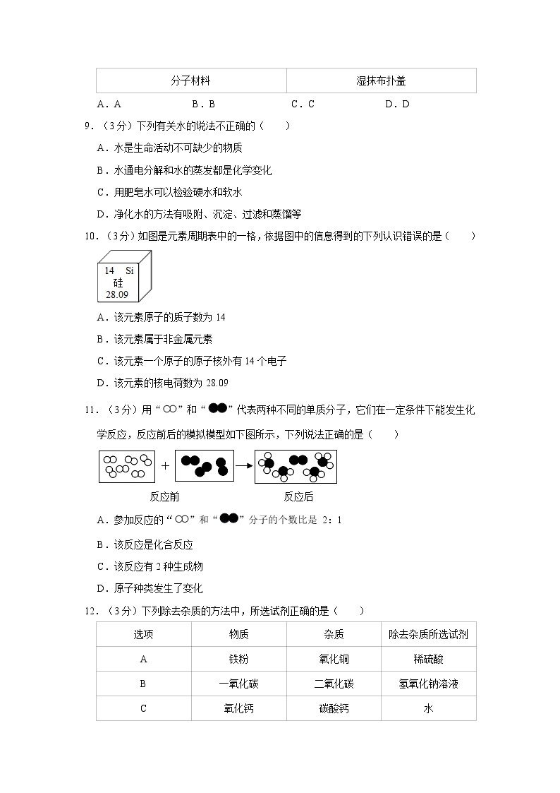 2021年四川省成都市高新区中考化学二诊试卷03