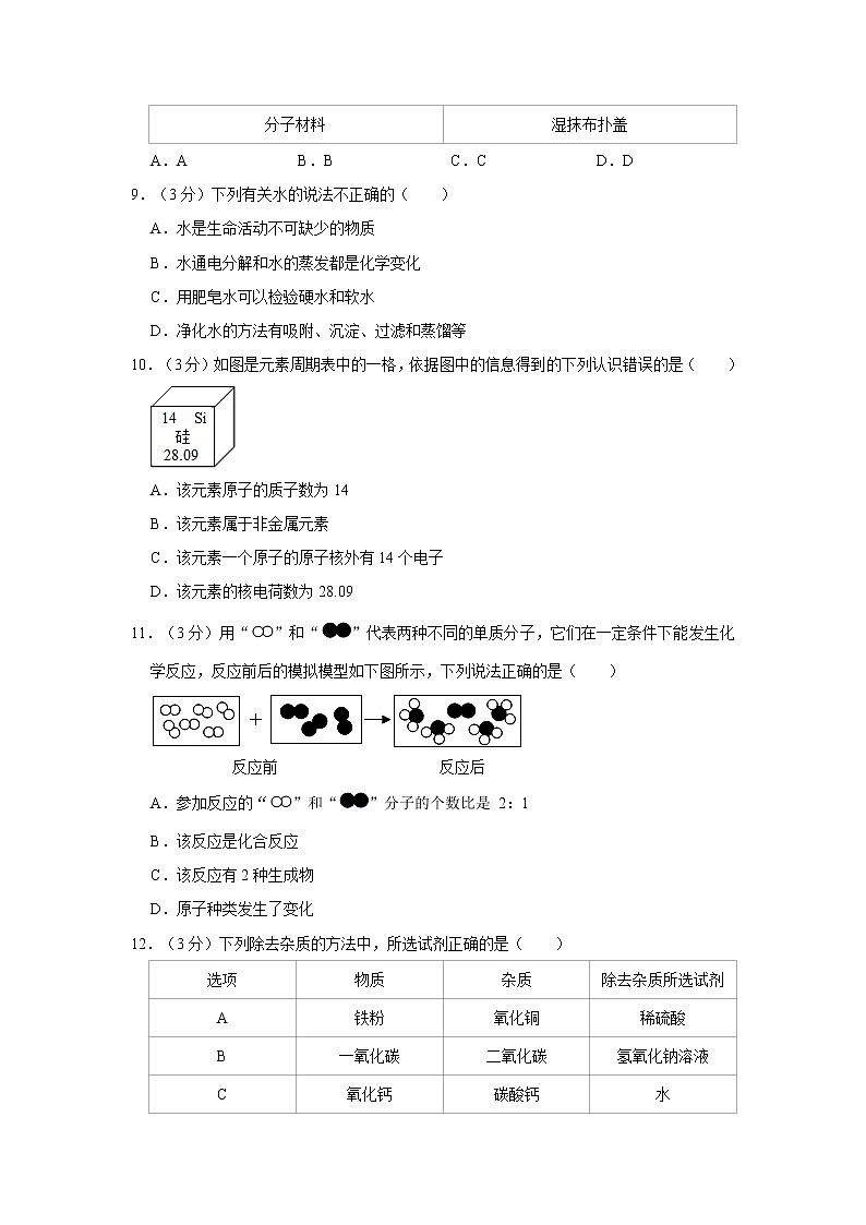 2021年四川省成都市高新區(qū)中考化學(xué)二診試卷第3頁