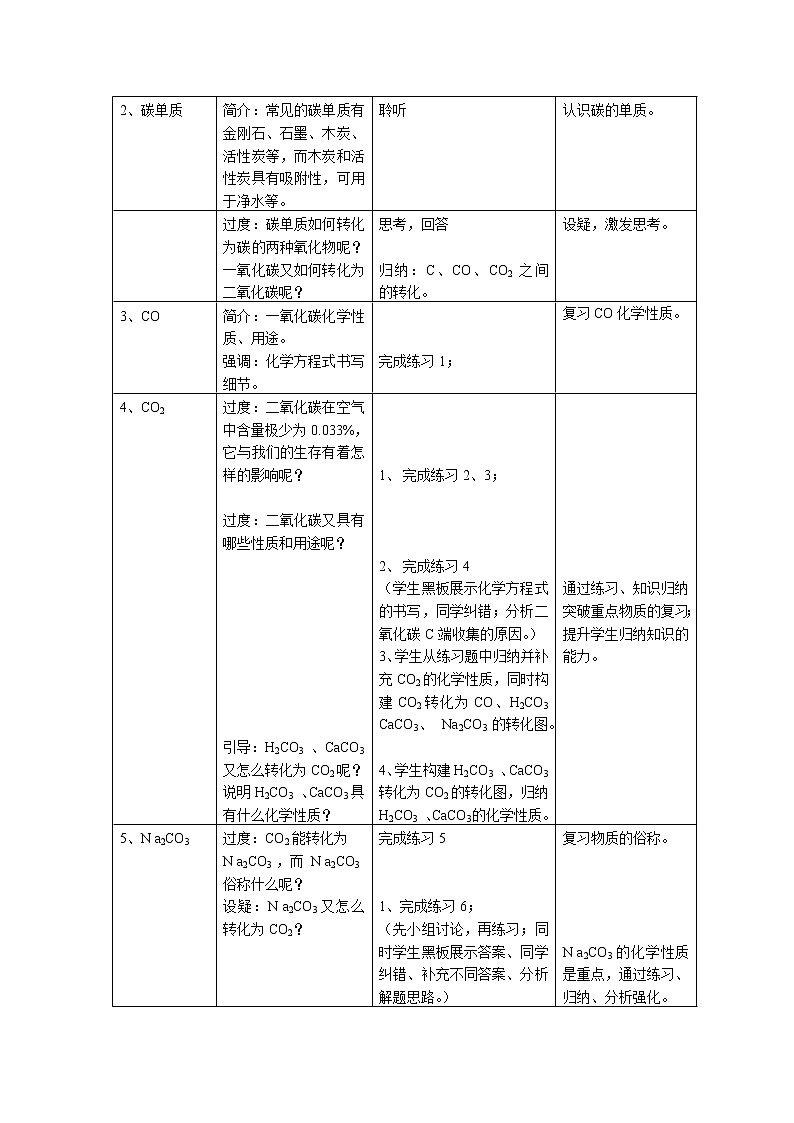 湘教初中化学九上《专题四 燃料与燃烧 单元2 碳及其化合物》教案02