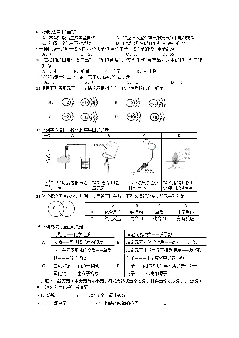 湖北省宜昌市第六中学2021-2022学年九年级上学期期中考试化学试题(word版 含答案)第2页