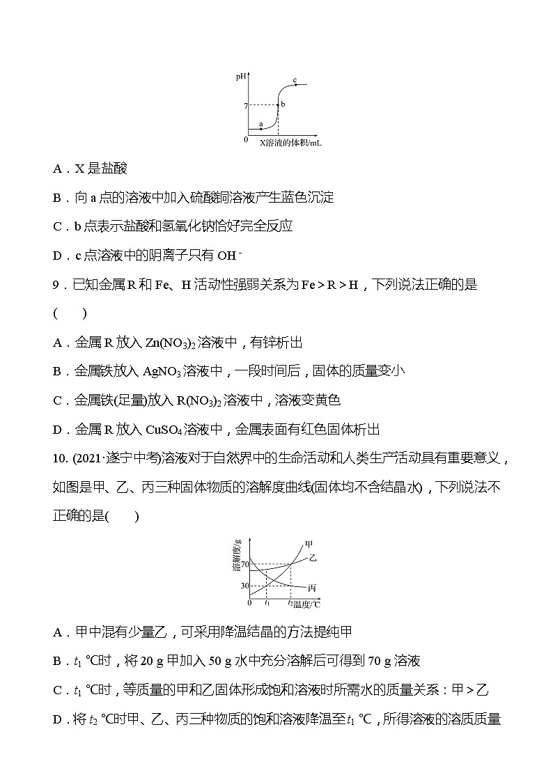 期中素养评估卷 试卷(学生版)—2020-2021学年九年级化学沪教版下册第3页