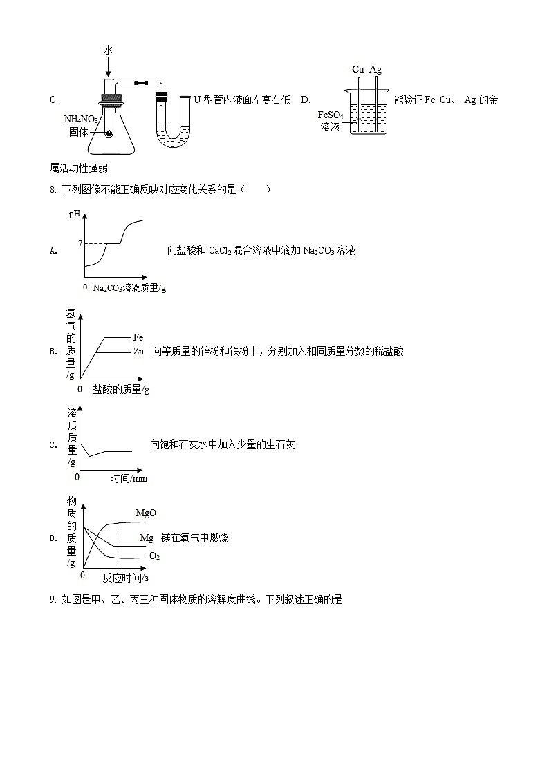 精品解析:2020年内蒙古呼和浩特市土默特左旗中考一模化学试题03