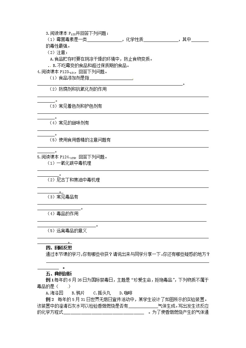 鲁教五四制初中化学九年级全册《第五单元 3 远离有毒物质》教案02