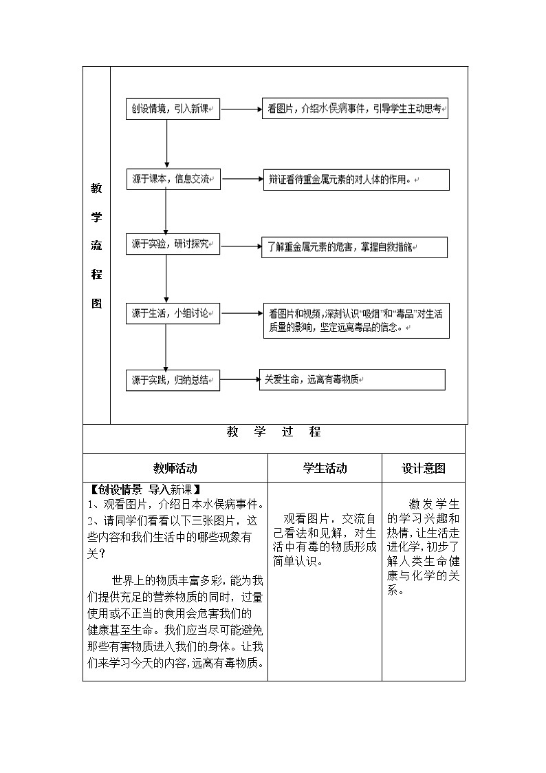 鲁教版(五四制)九年级全一册 5.3 远离有毒物质(1)(教案)第2页